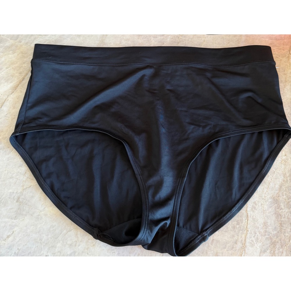 NWOT Cacique Swim Black High Waisted Bikini Bottoms Plus Size 22 Full Coverage